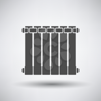 Radiator icon on gray background with round shadow. Vector illustration.