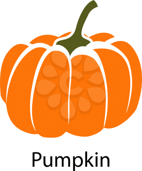 Pumpkin icon on white background. Vector illustration.