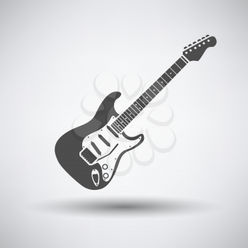 Electric guitar icon on gray background with round shadow. Vector illustration.