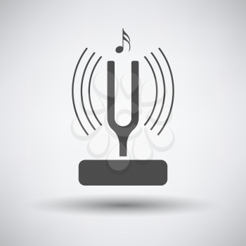 Tuning fork icon on gray background with round shadow. Vector illustration.
