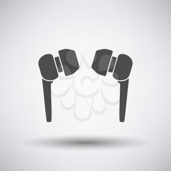 Headset  icon on gray background with round shadow. Vector illustration.