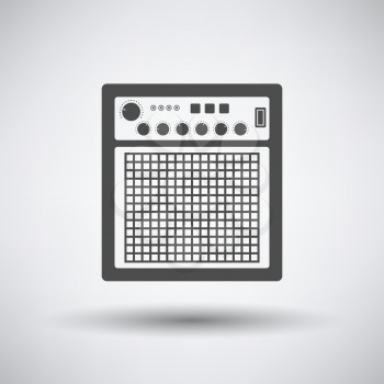 Audio monitor icon on gray background with round shadow. Vector illustration.