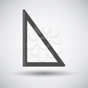 Triangle icon on gray background with round shadow. Vector illustration.