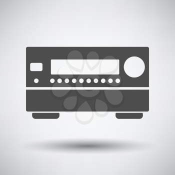 Home theater receiver icon on gray background with round shadow. Vector illustration.