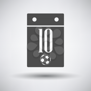 Soccer calendar icon on gray background with round shadow. Vector illustration.