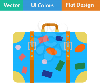 Flat design icon of suitcase  in ui colors. Vector illustration.