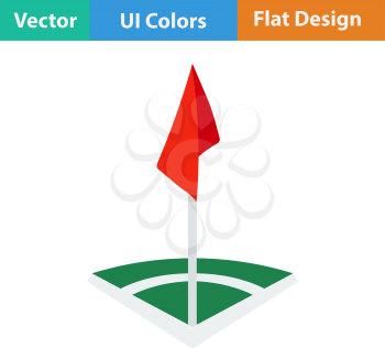 Flat design icon of football field corner flag  in ui colors. Vector illustration.