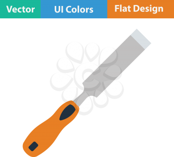 Flat design icon of chisel in ui colors. Vector illustration.