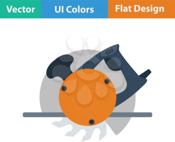 Flat design icon of circular saw in ui colors. Vector illustration.