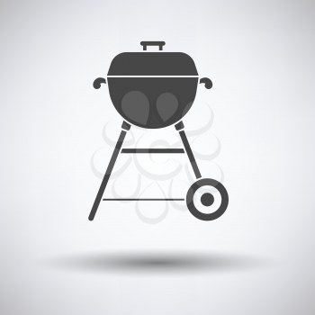 Barbecue  icon on gray background with round shadow. Vector illustration.
