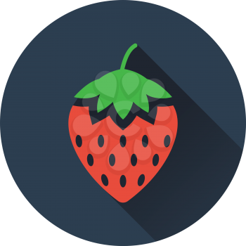 Strawberry icon. Flat design. Vector illustration.