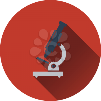Flat design icon of School microscope in ui colors. Flat design. Vector illustration.