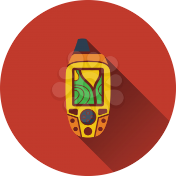 Portable GPS device icon. Flat design. Vector illustration.