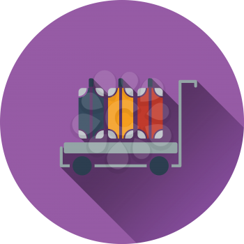 Luggage cart icon. Flat design. Vector illustration.
