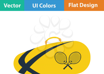 Tennis bag icon. Flat design. Vector illustration.