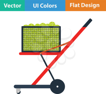 Tennis cart ball icon. Flat design. Vector illustration.