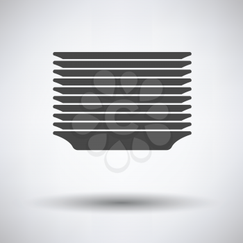 Plate stack icon on gray background with round shadow. Vector illustration.