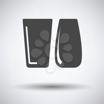 Two glasses icon on gray background with round shadow. Vector illustration.