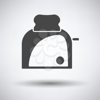Kitchen toaster icon on gray background with round shadow. Vector illustration.