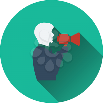 Icon of Man with mouthpiece. Flat design. Vector illustration.