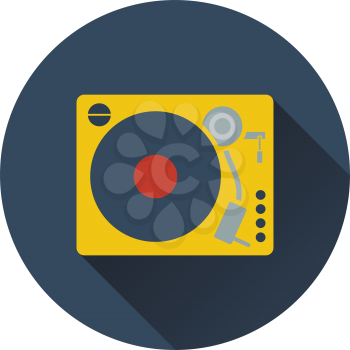 Vinyl player icon. Flat design. Vector illustration.