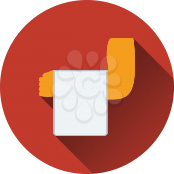 Waiter hand with towel icon. Flat design. Vector illustration.