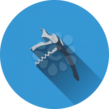 Waiter corkscrew icon. Flat design. Vector illustration.