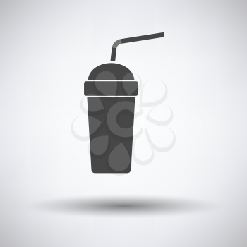 Disposable soda cup and flexible stick icon. Vector illustration.