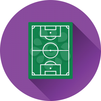 Icon of football field. Flat color design. Vector illustration.