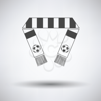 Football fans scarf icon on gray background, round shadow. Vector illustration.