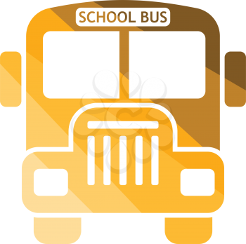 School bus icon. Flat color design. Vector illustration.