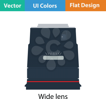 Icon of photo camera wide lens. Flat color design. Vector illustration.