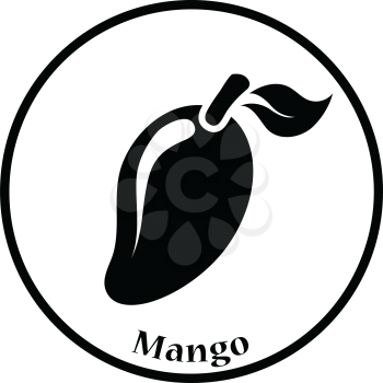 Icon of Mango. Thin circle design. Vector illustration.