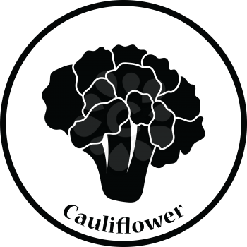 Cauliflower icon. Thin circle design. Vector illustration.