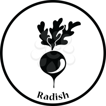 Radishes icon. Thin circle design. Vector illustration.