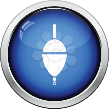 Icon of float . Glossy button design. Vector illustration.