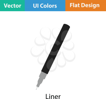 Liner pen icon. Flat color design. Vector illustration.