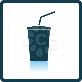 Cinema soda drink icon. Shadow reflection design. Vector illustration.