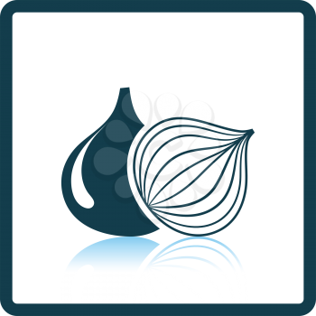 Onion icon. Shadow reflection design. Vector illustration.