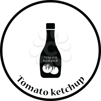 Tomato ketchup icon. Thin circle design. Vector illustration.