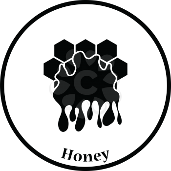 Honey icon. Thin circle design. Vector illustration.