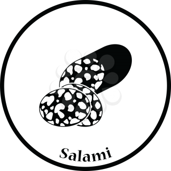 Salami icon. Thin circle design. Vector illustration.