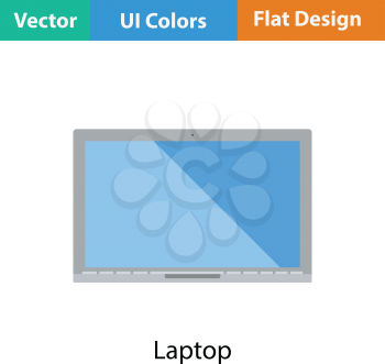 Laptop icon. Flat color design. Vector illustration.