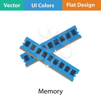 Computer memory icon. Flat color design. Vector illustration.