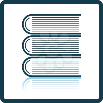 Icon of Stack of books. Shadow reflection design. Vector illustration.