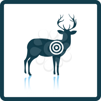 Deer silhouette with target  icon. Shadow reflection design. Vector illustration.