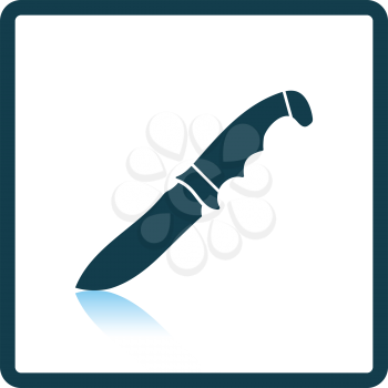 Hunting knife icon. Shadow reflection design. Vector illustration.