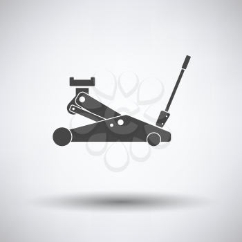Hydraulic jack icon on gray background, round shadow. Vector illustration.