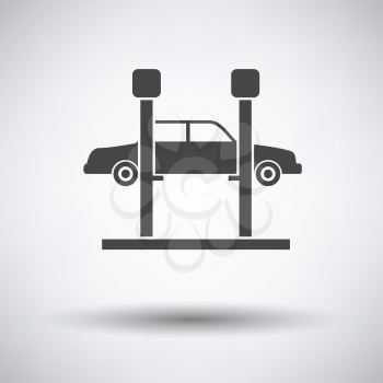 Car lift icon on gray background, round shadow. Vector illustration.