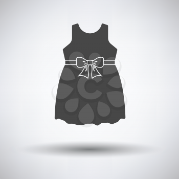 Baby girl dress icon on gray background, round shadow. Vector illustration.